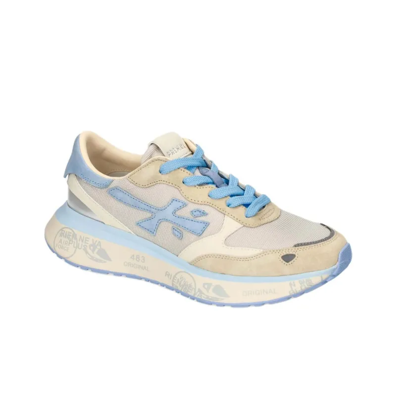 PREMIATA Lauryn Low Top Casual Shoes Women's Beige Blue-2