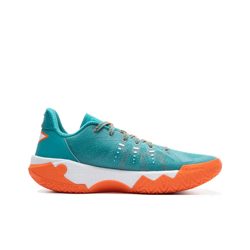 LiNing Jie Ao 2 Cushioning Anti Slip And Wear Resistant Rebound Low Top Outdoor Basketball Shoes Men's Cyan Orange-1