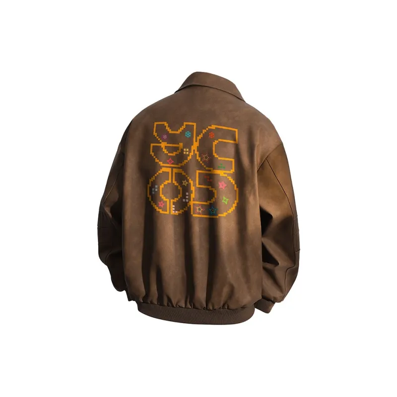YOSICIL Leather Jacket Unisex Coffee-1