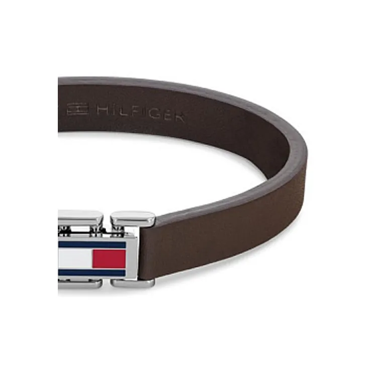 Tommy Hilfiger Leather Wristbands Men's Brown-1