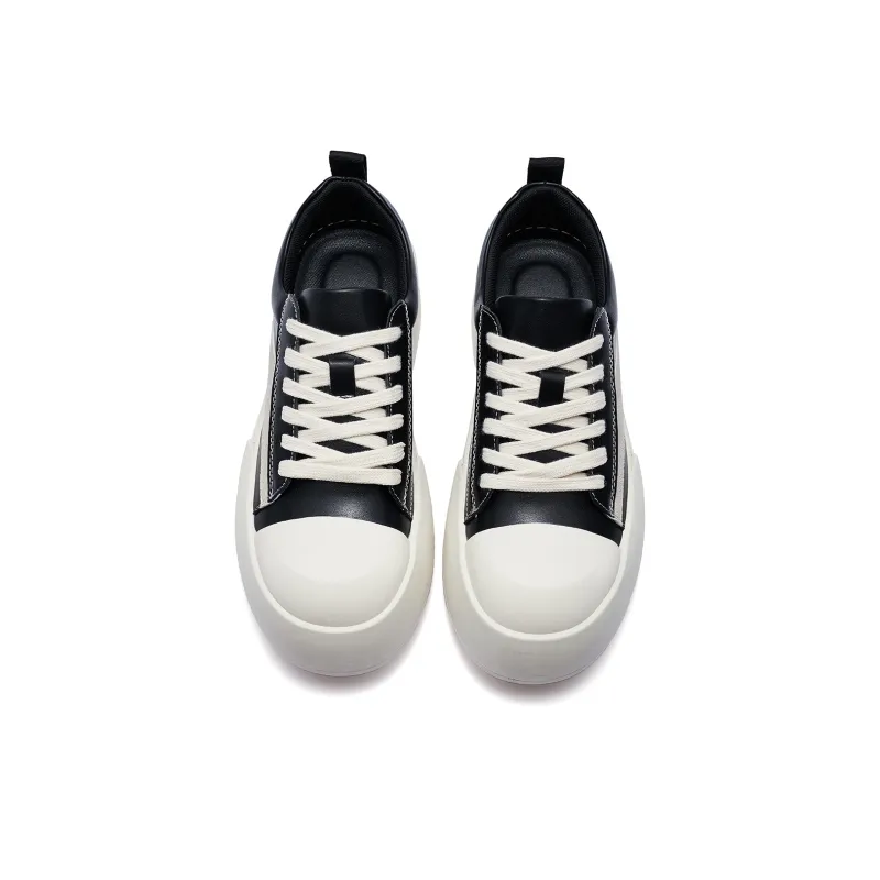 ΛOLUNKΛ Non slip And Sweat wicking Low Top Skateboard Shoes Men's Black-5