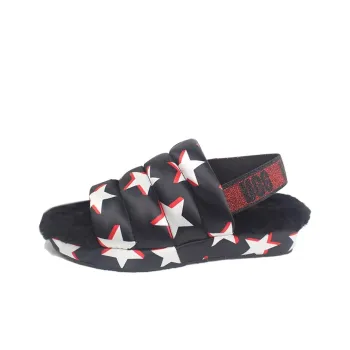 UGG Puff Yeah Stars Strap Sandals Unisex Black
