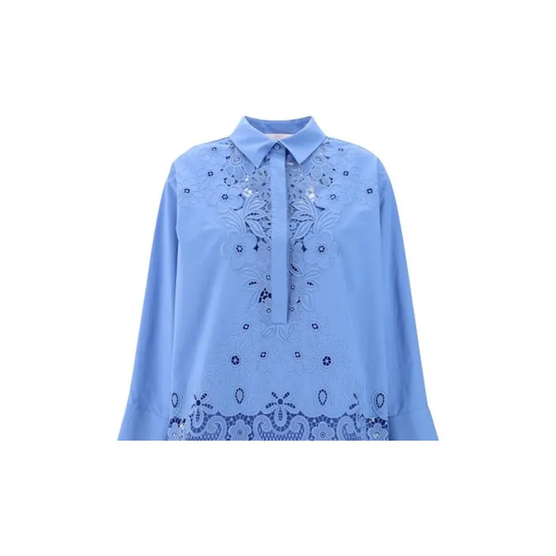 Valentino Lace Detailed Long-Sleeved Mini Dress-4