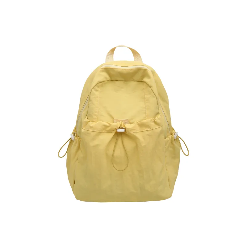 SUN EARTH &U Nylon Backpack Regular Unisex Black/Yellow/White-2
