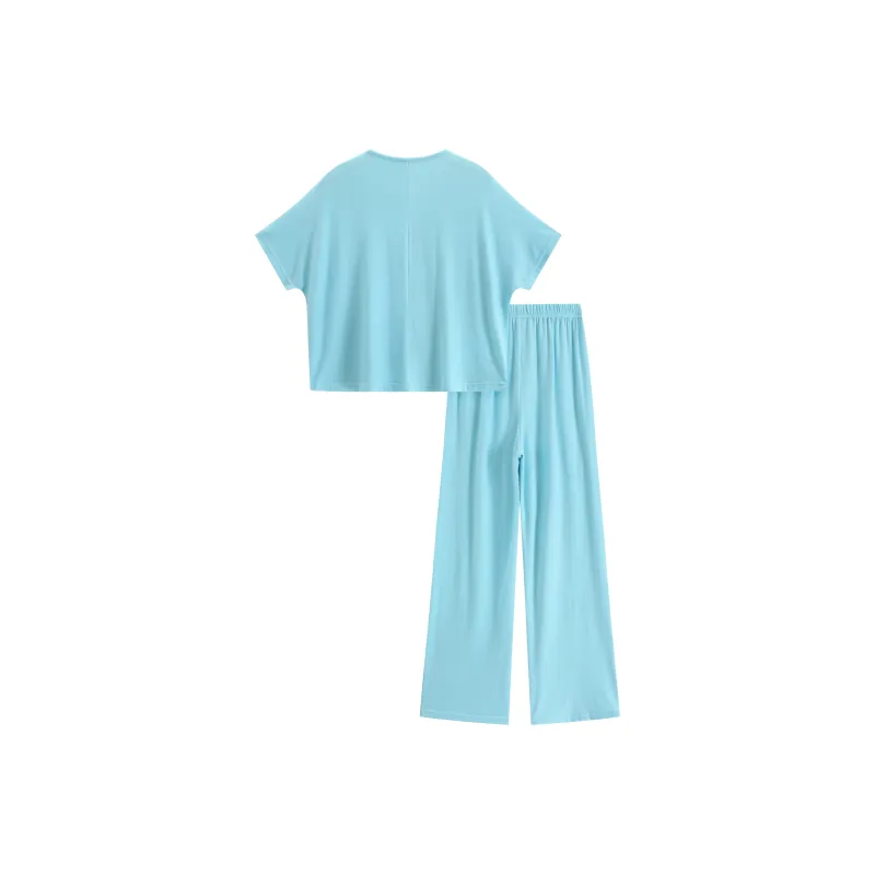 WANANNI Pajama Set Women's Fluorescent Blue-1