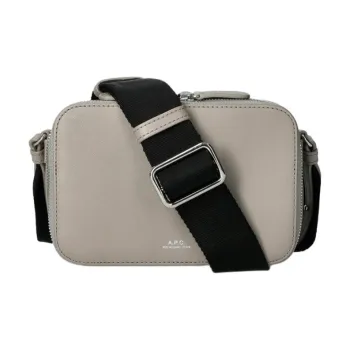 A.P.C Leather Camera Bag, Shoulder Bag, Crossbody Bag Men's Light Umber