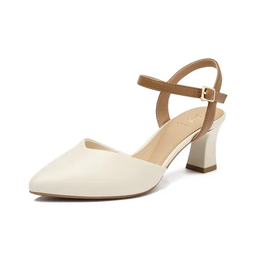 JOSINY Chunky Heel High Heels Women's Ecru