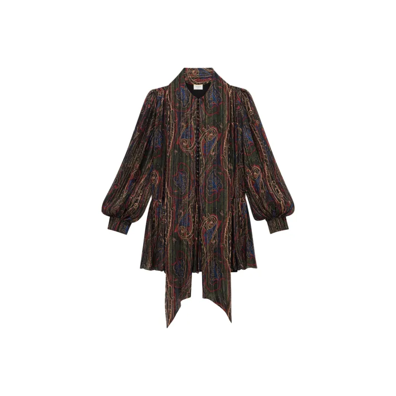 SAINT LAURENT Long Sleeved Dresses Women's Black-2