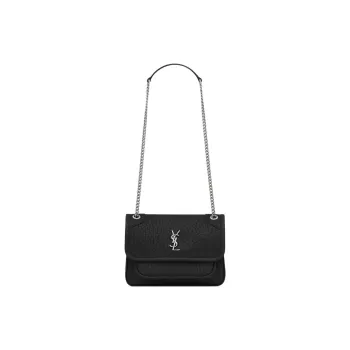 SAINT LAURENT Lambskin Shoulder Bag Mini Women's Black