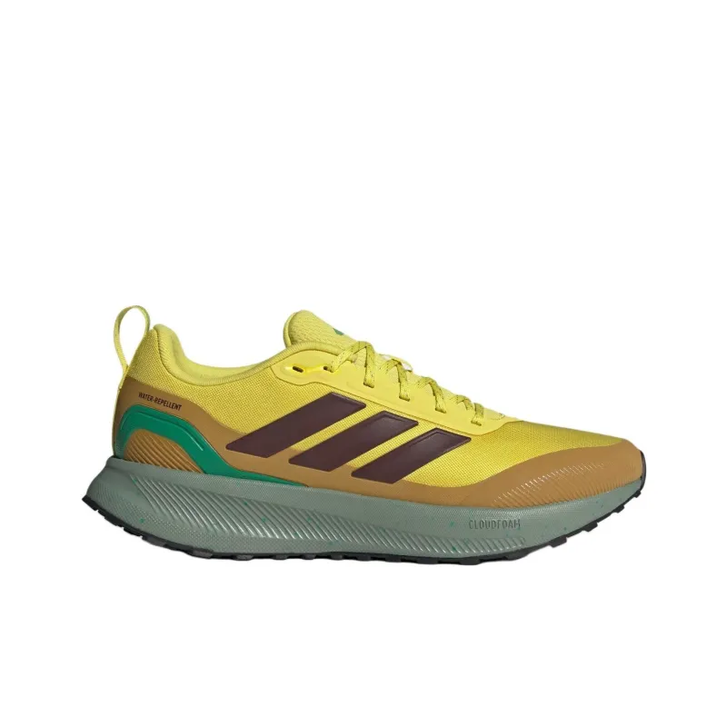 Adidas Runfalcon 5.0 Shock Absorbers With Slip Resistant Features Low Top Trail Running Shoes Men's Yellow-2