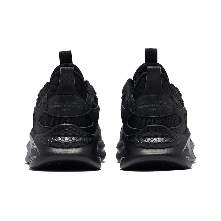 Erke Cushioning Wear-Resistant Low-Top Running Shoes Women's Jet Black-4