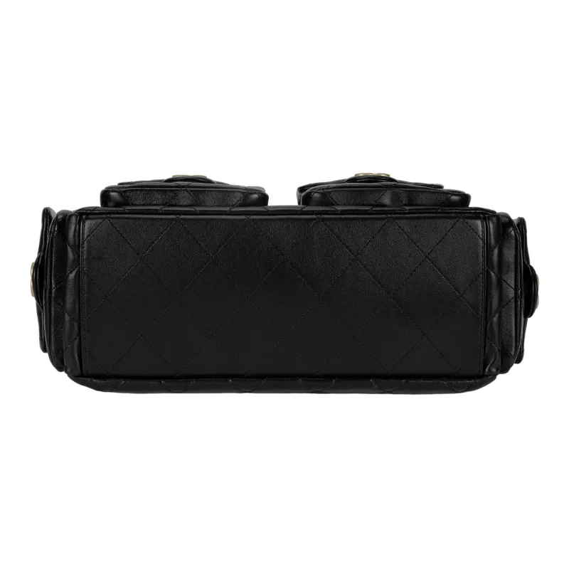 CHANEL 25C Shiny Lambskin Shoulder Bags Black - POIZON CHANEL 25C Shiny Lambskin Shoulder Bags Black - POIZON