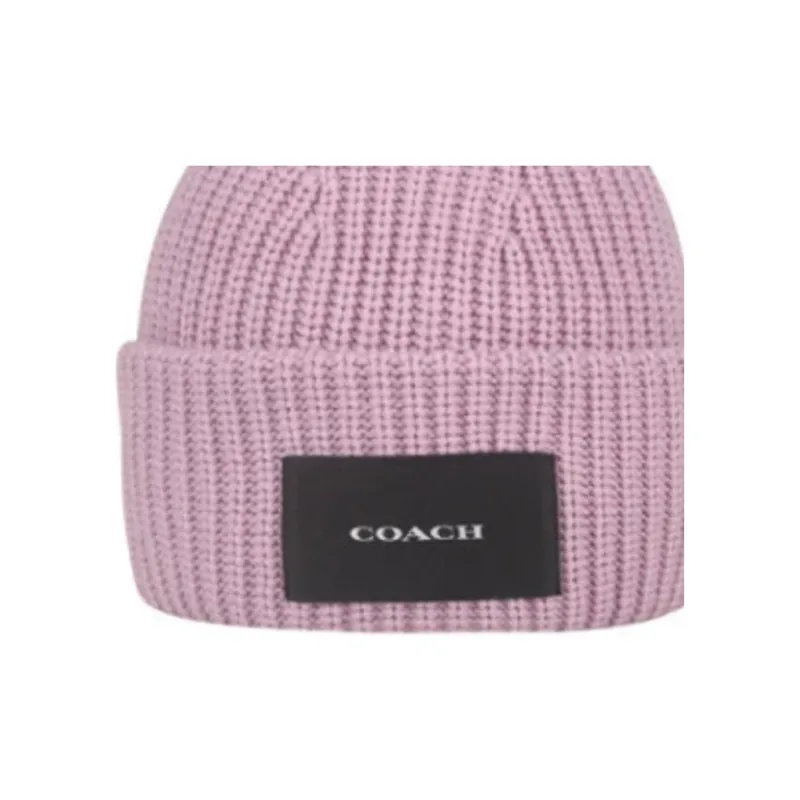 COACH Acrylic, Sheep Wool Beanies Unisex Pink-1
