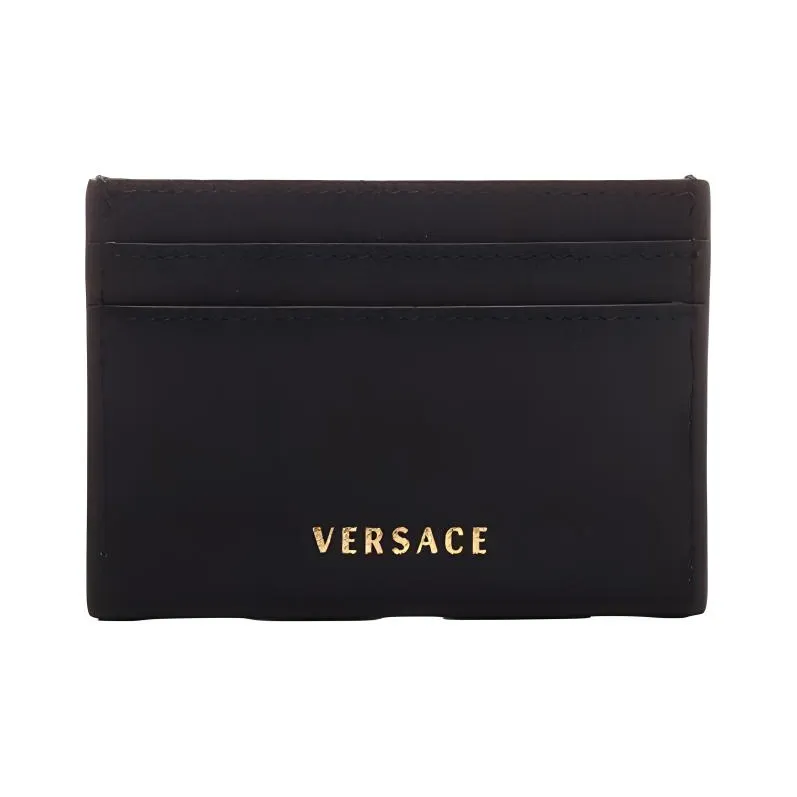 VERSACE VERSACE Leather Card Clip Wallets Women's Black-2