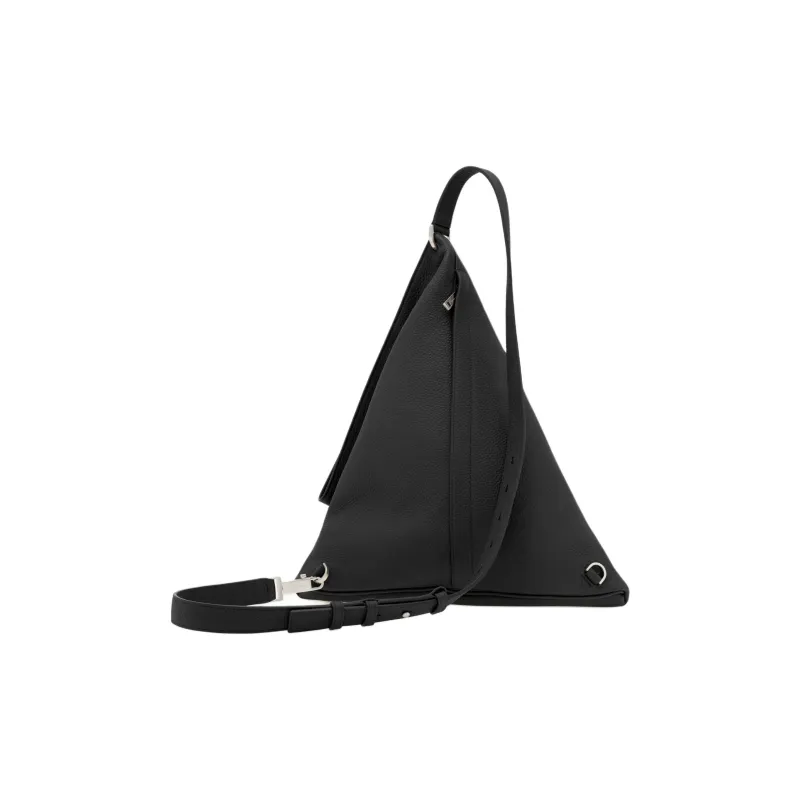 FERRAGAMO Calfskin Crossbody Bag Sling Bag Medium Size Men's Black-2