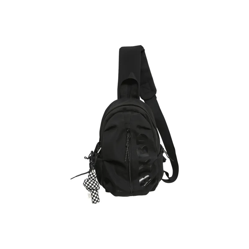 GOBLIN SHARKS 1759 Nylon Shoulder Bag Crossbody Bag Backpack Sling Bag Unisex White/Black-7