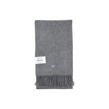 BARBOUR Lambswool Knit Scarves Men's Gray