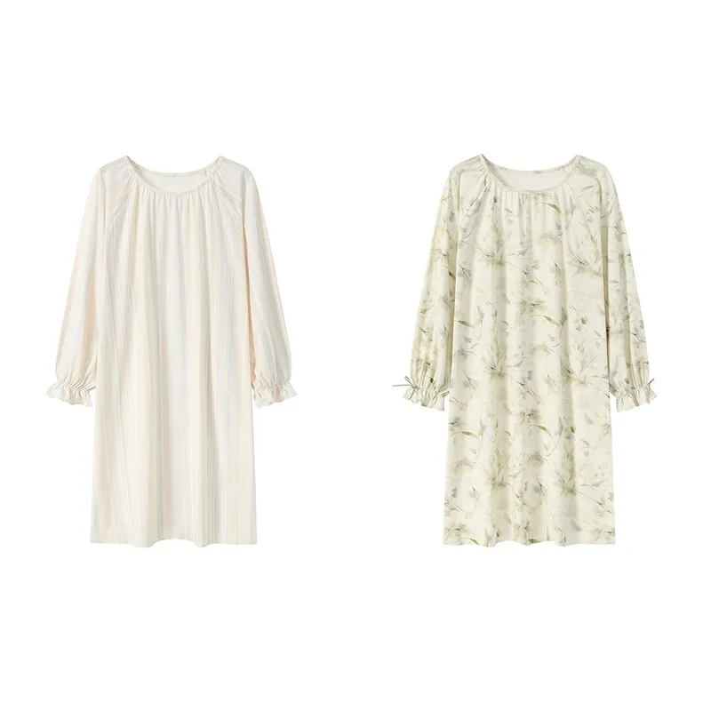 Herbal Primer Nightgown Women's Combo Set-52