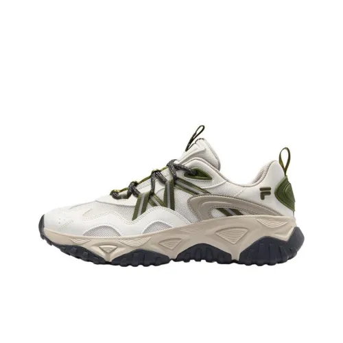FILA FUSION FREEROAM Hiking Shoes Breathable Lightweight Low Top Casual Shoes Men's Beige Green