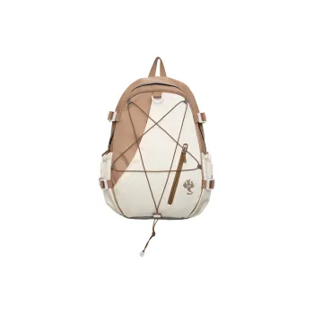 MOK Nylon Backpack Regular Unisex Brown & White/Pink & White/Blue & White/Black & Silver