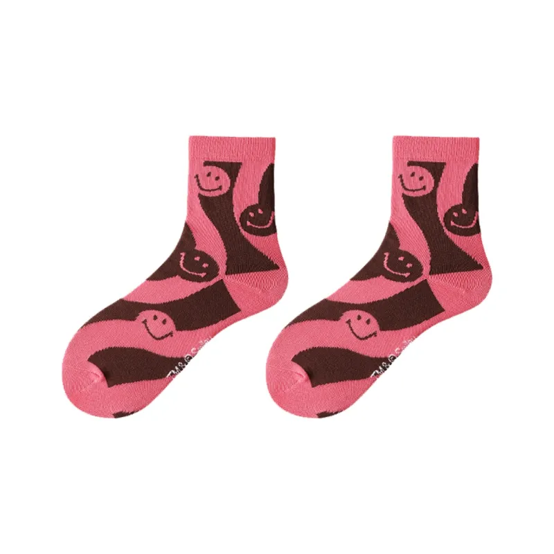SMILEY Mid Calf Socks Unisex Combo Set-5
