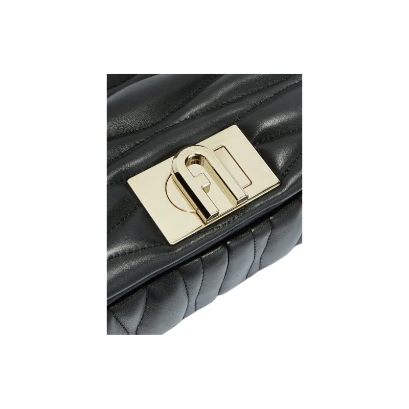 Furla Nappa Leather Shoulder Bag Women's Black-3