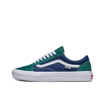 Vans Old Skool Anti Slip Wear Resistant Low Top Skateboard Shoes Unisex Blue Green