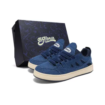 OUGLEMEN Slip Resistant Cushioning Impact Resistance Wear Resistant Low Top Skateboard Shoes Men's Box