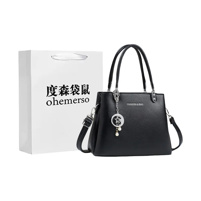 Dusen Kangaroo PU Handbag, Crossbody Bag, Shoulder Bag Regular Women's Ecru/Apricot/Black/Khaki-4