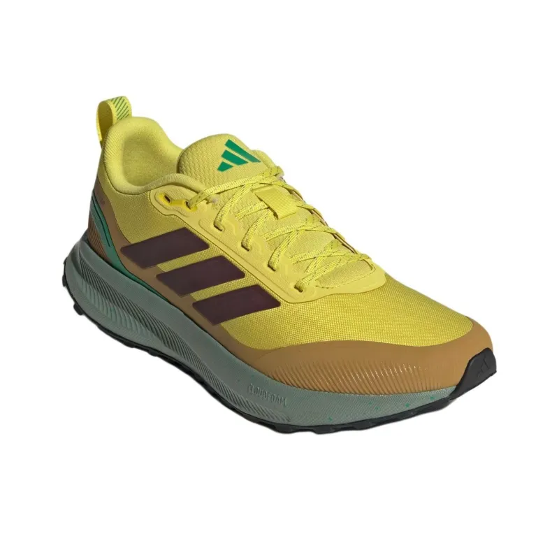 Adidas Runfalcon 5.0 Shock Absorbers With Slip Resistant Features Low Top Trail Running Shoes Men's Yellow-3