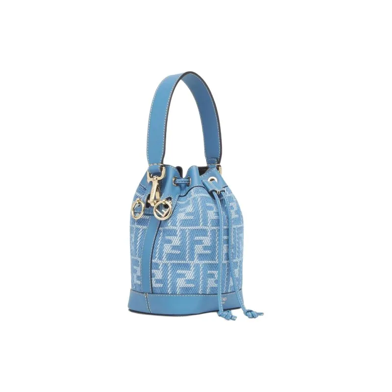 FENDI Mon Tresor Cotton Bucket Bags Shoulder Bag Crossbody Bag Handbag Mini Women's Blue-1