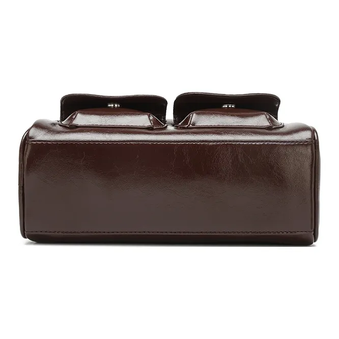 SEPTWOLVES PU Shoulder Bag Large Size Women's Black/White/Brown/Blue/Burgundy-11