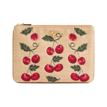 Valentino VLogo Signature Cherryfic print Clutch Bag
