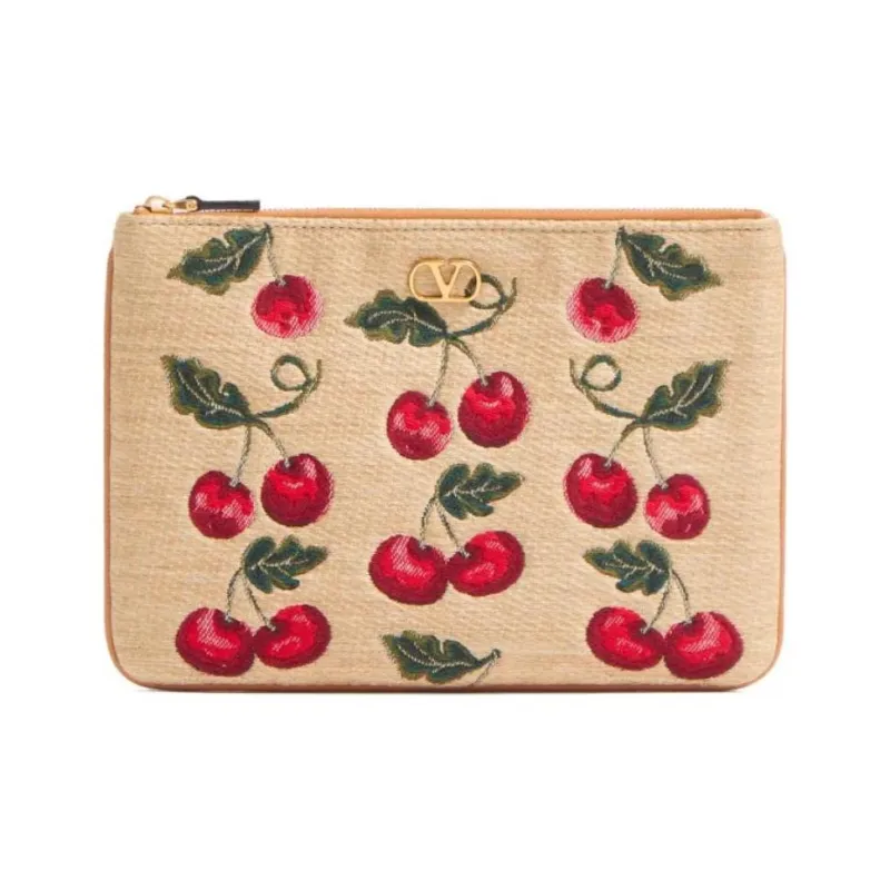 Valentino VLogo Signature Cherryfic print Clutch Bag-0