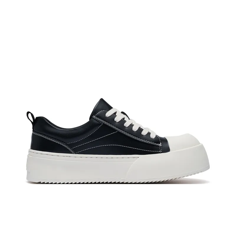ΛOLUNKΛ Non slip And Sweat wicking Low Top Skateboard Shoes Men's Black-3