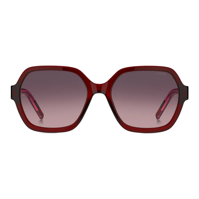 HUGO BOSS Irregular Shape Sunglasses Women's Red Brown-1
