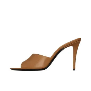 SAINT LAURENT Slide Slippers 9cm Women's Brown