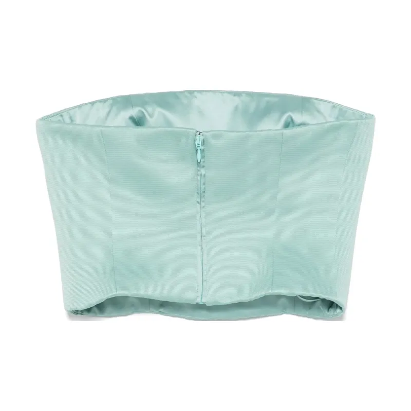 EMPORIO ARMANI SS25 Strapless Top Women's Turquoises Blue Green-1