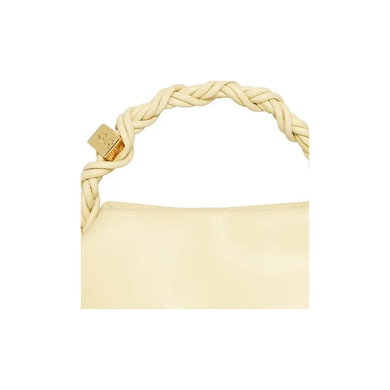 GANNI Patchwork Recycled Leather Shoulder Bag Crossbody Bag Handbag Mini Women's Yellow-4