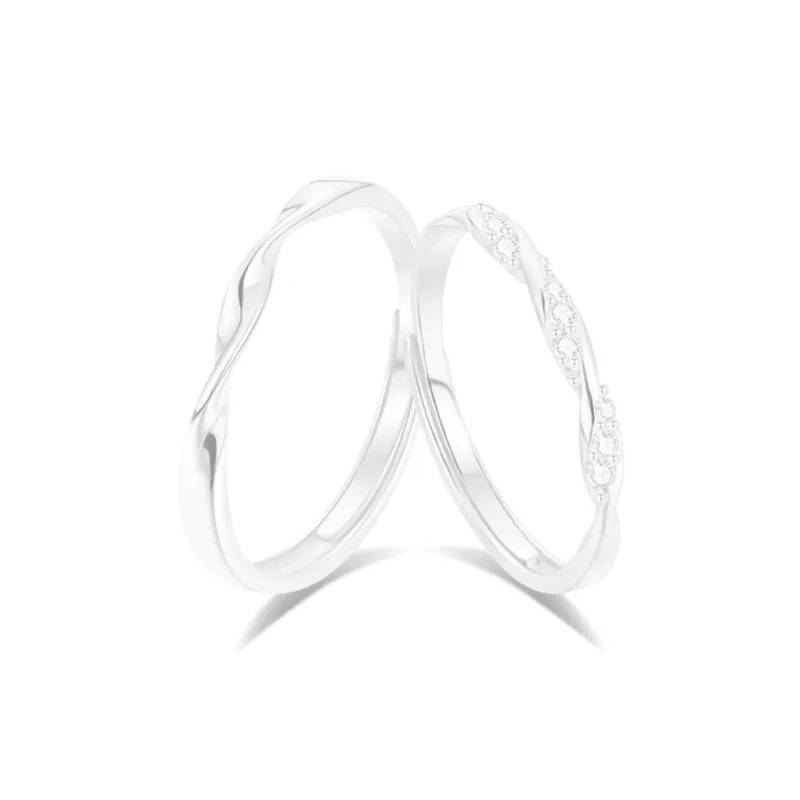 PRETTY DIARY Zircon Rings Unisex-2