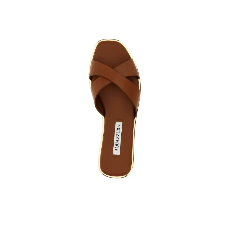 AQUAZZURA Slide Slippers Women's Brown-4