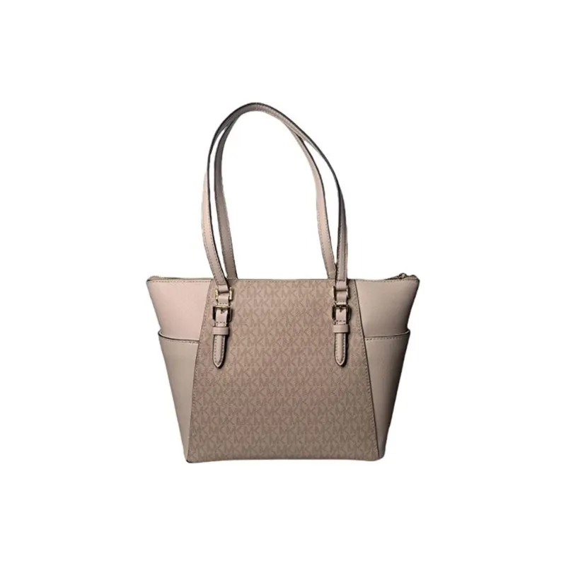 MICHAEL KORS Charlotte Leather Tote Bag Shopping Bag Shoulder Bag Handbag Large Size Women's Ballet Pink-1