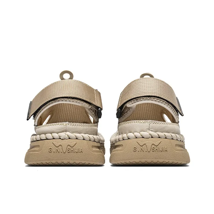 G.N.SHIJIA Black Gold Ox Collection Strap Sandals Men's-3