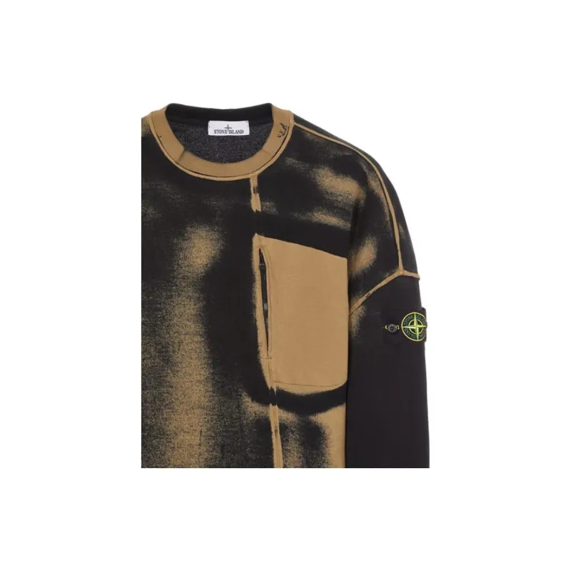 STONE ISLAND STONE ISLAND Hand Sprayed SS23 Sweatshirt Men's Bark Color-3