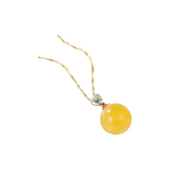 S&A Amber Beeswax Necklaces Women's