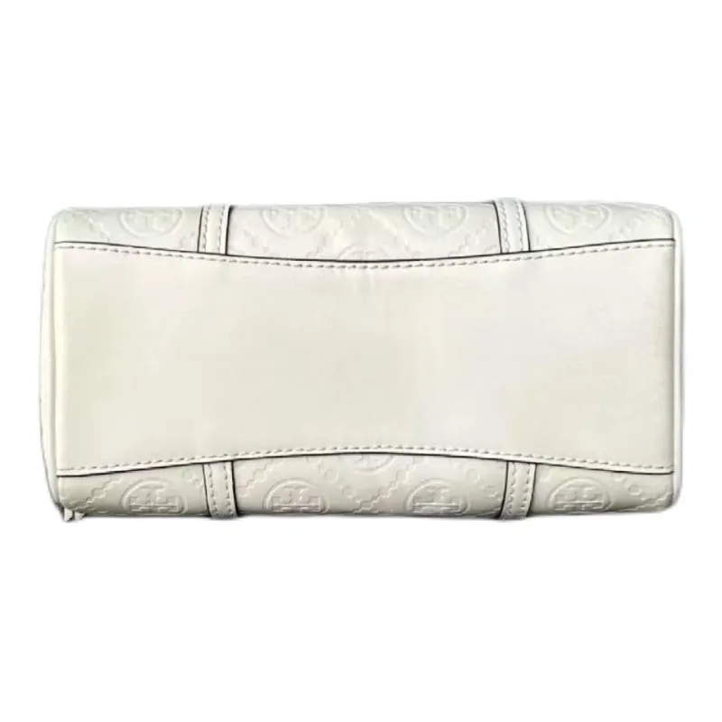 TORY BURCH T Monogram Leather Bucket Shaped Bag, Shoulder Bag, Handbag Small Size Women's Light Cream-2