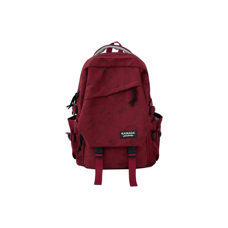 URBAN FOREST Nylon Backpack Unisex Ecru/Black/Burgundy/Green-12