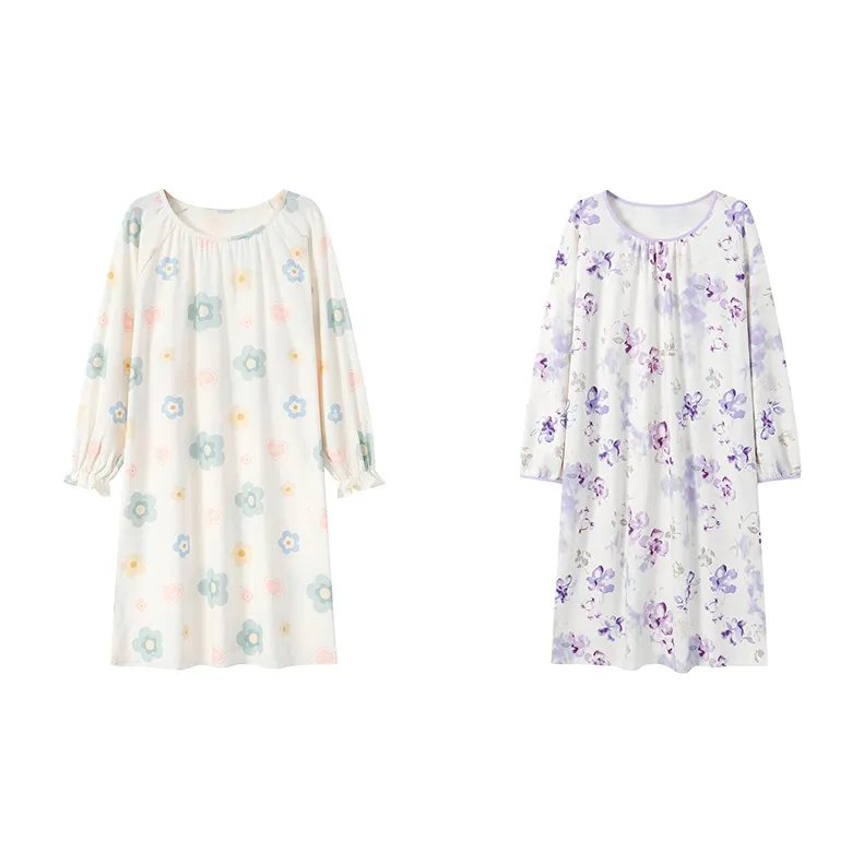 Herbal Primer Nightgown Women's Combo Set-60