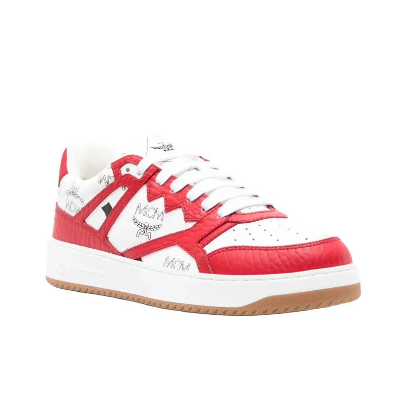 MCM Neo Terrain Visetos Low-Top Skateboard Shoes Men's Red-2
