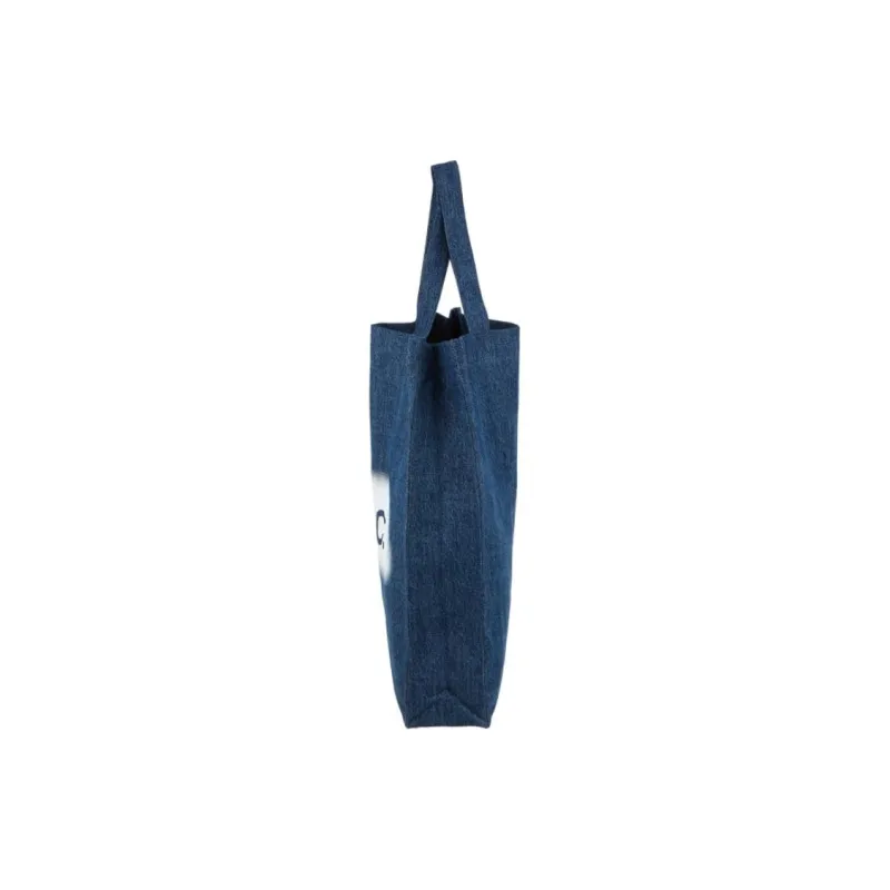A.P.C . Logo Printed Denim Top Handle Bag-3